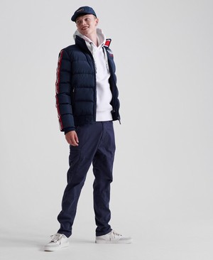 Superdry Icon Sports Puffer Férfi Kabát Sötétkék | WJIBH0235